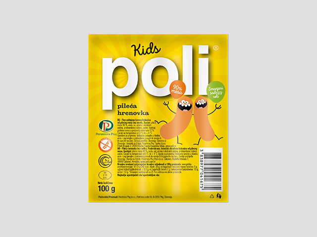 POLI kids pileca hrenovka 100g